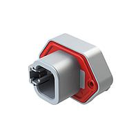 Amphenol SINE Systems ATP13-4P-BM03GRY 4ウェイ4ポジション90度PCBフランジマウントレセプタクル錫ピン