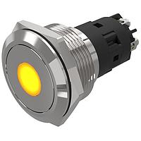 EAO 82-6152.1244 안티-반달 82-6152.1244.조명 푸시버튼.순간식.22 mm.스테인리스 스틸.플러시/플랫.포인트.노란색.24 V.스크류 터미널