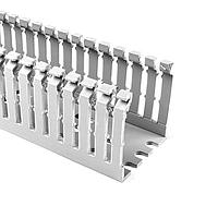 HellermannTyton 181-00641 High Density Slotted Wall Wiring Duct High Density Slotted Wall Wiring Duct, 2" x 1", Adhesive, PVC, Gray, 120ft/Carton