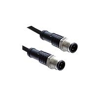 Amphenol LTW M12D04ML-12DML-SD003 Sensor Cables / Actuator Cables M Series Sensor Connector, M12, D Code, Metal, 4A, 04 pins, Male Connector, Male Contact, Straight-to-Straight, Screw Thread, Overmolded Double Ended, Length 3000mm, IP68
