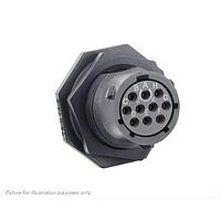 Eaton Souriau-Sunbank UTSX712D10S32 Receptacles Jam nut receptacle & hold down clips,without backshell, with 10 female PCB contacts, IP68/69K in unmated conditions