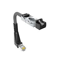 Đầu nối mô-đun / Đầu nối Ethernet cáp, Cat6A, RJ45 công nghiệp, đầu thẳng ra phích cắm RJ tiêu chuẩn R/A (40mm), 24AWG, 2.0m, mạ vàng Amphenol Canada DRPC42B009B10