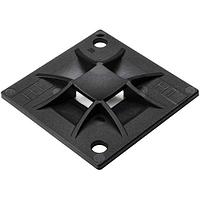 Giá Đỡ Dây Cáp 4 Chiều Q với Keo Dán, 1.6" x 1.6" x 0.26", 4 lối vào cho dây Q18 đến Q120, PA66, Màu Đen, 50 cái/gói HellermannTyton 151-10916