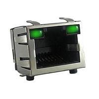 Amphenol Commercial Products RJCSE-5385-01 모듈러 커넥터 / 이더넷 커넥터 RJ45; 8핀; sh RA TH; SMT LED 포함