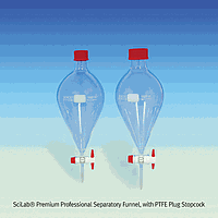 SciLab SL.Fun2213 깔때기, Sepa, 2리터, Φ166mm, 24/29, GL32 포함, 나사캡, 4.0mm 구멍(플러그)