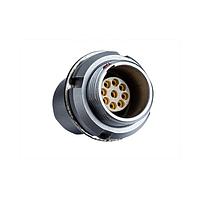 Amphenol LTW FLBD-03EEFS-GCP-001 Circular Push Pull Connectors FLOS, B Series D Size, Metal, 17A, 03 pins, Female Connector, Female Contact, Circular, Push Pull, Solder, Receptacle, Front Fastened, Panel Thickness 4, IP50