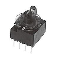 Nidec Components S-2210A ロータリースイッチ DIPロータリーコード10進、半透明ノブ、実コード、トップ調整