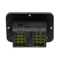 Ổ cắm 24 vị trí, Đế cắm, Chân cắm, Kích thước 16, Lõi ren cho ốc vít, Khóa A, Có vành, Phớt sau đường kính giảm Amphenol SINE Systems ARC12-24PAR