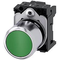 SIEMENS 3SU12500EB400AA0 コンパクトプッシュボタン、モーメンタリー、緑、フラッシュ、コンパクト