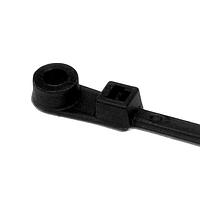 HellermannTyton T18MR0C2 Cable Tie Mounts 1-Piece Cable Tie with Screw Mount, 4.3" Long, #4 Screw, 0.79" Max Bundle Dia, 18lb, PA66HS, Black, 100/pkg