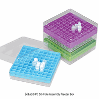 Hộp đông lạnh, PC, Φ13 mm×81 lỗ, 130×130×h54 mm, Màu xanh lá SciLab SL.Rac3032