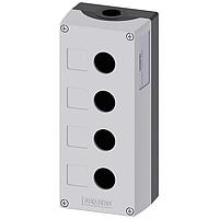SIEMENS 3SU18540AA000AB1 Enclosure ENC METAL,GREY TOP, 4 HOLE, 22MM,EMPTY