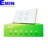 HUNONIC HNLUX04CT BLE Luxury Touch Switch 4 ປຸ່ມສີ່ຫລ່ຽມ (White)