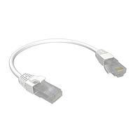 Amphenol Commercial Products RJE1Y21A83C42401 RJ-RJ イーサネットケーブルアセンブリ RJ-RJ イーサネットケーブルアセンブリ、CAT6、ラウンドスーパースリム28AWG、ホワイト、オーバーモールド、シールドなし、長さ=6フィート