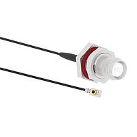 Amphenol RF 095-850-313-250 RF Cable Assemblies RF Connector MHF I LK Right Angle Plug to RP-TNC Straight Jack Bulkhead Front Mount 1.13 mm 50 Ohm 250 mm