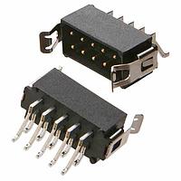 Đầu nối DIL 7+7 chân đực có vỏ bảo vệ, lắp ngang, hàn SMT, khóa chốt Harwin M80-6661442