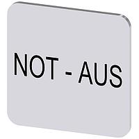 SIEMENS 3SU19000AF810AS0 Labeling Plate, Not-Aus INSCR. LABEL, SILVER 22 X 22MM, NOT-AUS