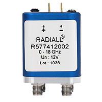 Radiall R577F13102 동축 스위치 DPDT Ramses SMA 26.5GHz 페일세이프 28Vdc TTL 다이오드 핀 터미널