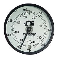 OMEGA SUR-75 2 in Surface Mount Dial Dual Temperature Range Thermometers (750 °F, 2.5 in)