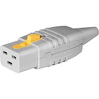 Schurter 3-152-196 Connectors 4799 Connector Rewireable 16A C19, White, 11 mm, 12 AWG Max Wire Size, V-Lock Cord Retention, IP40