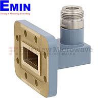 Fairview FMWCA1009 WR-90 to N Female Waveguide to Coax Adapter CPR-90G Grooved Flange With 8.2 GHz to 12.4 GHz Frequency Range For X Band