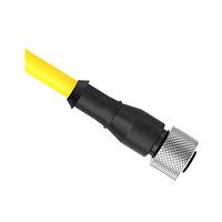 Banner Engineering QDEG-1250E Sensor Cables / Actuator Cables Cordset: Single Ended M12; 12-pin Straight Female; 15.24 m 12x24 Yellow PVC Jacket; Nickel-Plated Brass Coupling Nut
