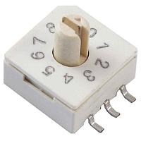 CTS Electronic Components 221AMB10R ロータリースイッチ 10ポジション ガルウィングシャフト 高さ4.32mm