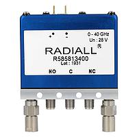 Radiall R585842430 同軸スイッチ SPDT ターミナル Ramses SMA2.9 40GHz ラッチ インダクタ 12Vdc ダイオード 外部負荷 ピン ターミナル