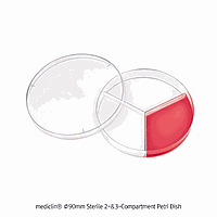 Daihan medical DM.Dis3012 ペトリ皿、PS製、90 x 15mm、二室付き