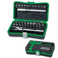 TOPTUL GADW3401 34PCS 1/4 "육각 드라이브 미니 래칫 비트 세트