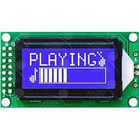 Mô-đun Màn hình Ký tự LCD 8x2 Chữ trắng Nền xanh dương Nhiệt độ mở rộng Không phím LCD Matrix Orbital LCD0821-WB-E