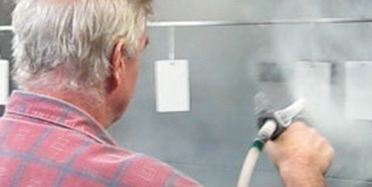 Powder coating thickness measurement during industrial inspection