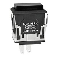 NKK Switches LB16RKW01-A 푸시버튼 스위치 SPDT ON-ON 직사각형 블랙 바디 블랙 캡