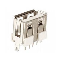 Kycon KUSBVLPX-AS1N-B USBタイプAコネクタ ロープロファイル 縦型実装 USB A TH CONT 黒