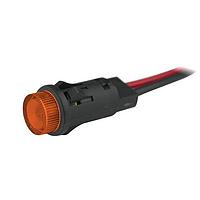 Đèn báo 0.5 inch HI-HAT 12VDC dây màu hổ phách VCC P81W-A12H-CA