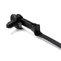 HellermannTyton 157-04135 1-Piece Cable Tie 1-Piece Cable Tie/Offset Fir Tree w/Disc, 25 mm Offset/90 Angle, 9.4"L, 6.1 - 7.0 mm or 6.35 mm (hexagonal) Hole, PA612, Black