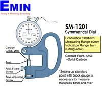 TECLOCK SM-1201 Dial Thickness Gauge (10mm / 0.001mm)