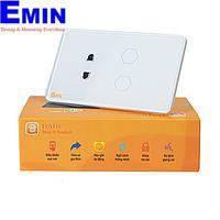 Datic DTSW02MT WiFi Datic 터치 스위치 2 버튼 1 소켓 (White)