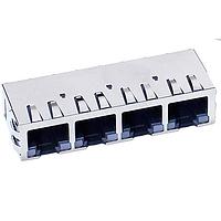 Jack Harmonica Modular 2 Cổng CAT5E Ngang (90) 8P 8C GT Chống Nhiễu Stewart Connector SS-718802S-A-PG4-AC-NI