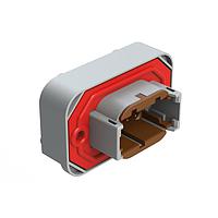 Đầu nối chân cắm PCB gắn mặt bích RA 8 chân màu xám tiếp điểm mạ vàng D Amphenol SINE Systems ATM13-08PD-BM02