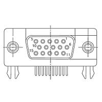 Amphenol Commercial Products 17EBH015SAM210 High Density D-Sub Connectors RA HI DENSITY 15P F #4-40 UNC THRD