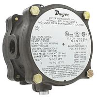 Dwyer 1950G-5-B-24-NA Explosion-Proof Differential Pressure Switch, Weatherproof, UL Listed, 24 V (Differential, 5.5 inH₂O, NPT Female, 1/8 in)