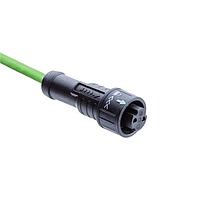 Amphenol LTW AD-02BFFM-QL8P15 Sensor Cables / Actuator Cables SPE, X-Lok Interface, Plastic, 5A, 02 pins, Female Connector, Female Contact, Straight, Push Lock, Overmolded, Length 15000mm, IP68