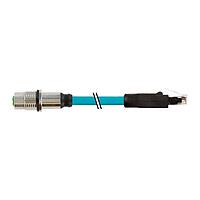 Murrelektronik 7700-51551-S4X0200 Ethernet Cables / Networking Cables M12 fem. recept. X-cod. / RJ45 male 0 Gigabit, TPE 4x2x26AWG SF/UTP CAT6a bu UL/CSA, CMR 2m
