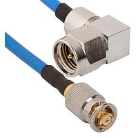 Amphenol SV Microwave FQSMP-085-MRSMA-060 RF Cable Assemblies SMP F QB to SMA R/A M 6"Cable