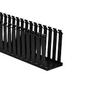 HellermannTyton 181-35002 Slotted Wall Wiring Duct Slotted Wall Wiring Duct, 3" x 5", Non-Adhesive, PVC, Black, 120ft/Carton