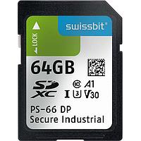 Thẻ nhớ Thẻ SD Secure, PS-66 DP (độ bền cao), 64 GB, Flash 3D PSLC, -40C đến +85C Swissbit SFSD064GL1PT1MT-I-7G-02P-SW4