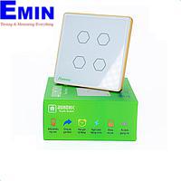HUNONIC HN04SVT WiFi Touch Switch ປຸ່ມສີ່ຫຼ່ຽມມົນ (White)