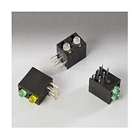 BIVAR H280CBCXCACL3MM LED Circuit Board Indicators LED Assembly, Right Angle, 3 mm LED, Bi-Level, 1 Station, HE Red/Green, 635/568 nm