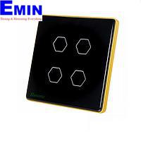 HUNONIC HNLUX04VD BLE Luxury Touch Switch ປຸ່ມ 4 Square (Black)